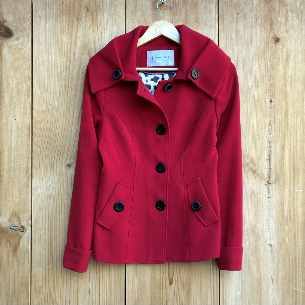 Patrizia Luca Red Coat Sz Small